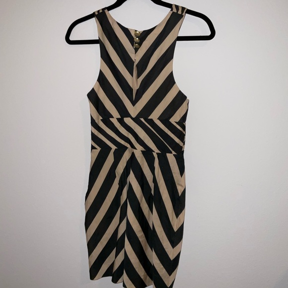 Leifsdottir Anthropologie Macaw Striped Wrap Bodice Sheath Dress Size 0 Black - Picture 7 of 7